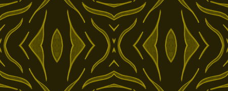Seamless Safari Ornament. Fashion Wildlife Texture. Gold Animal Skin Pattern. Watercolour Lines....
