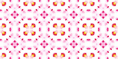 Tie Dye Seamless Pattern. Ink Textured Painting. African, Spanish or Talavera Styles. Portuguese Red...