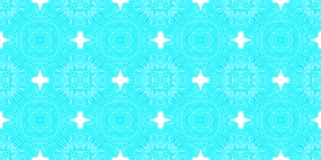 Seamless Ethnic Abstract Design. Blue and White Colors. Endless Bohemian Wallpaper. Ink Textured...