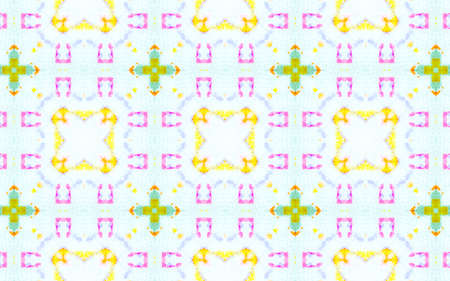 Seamless Watercolor Ethnic Pattern. Abstract Aquarelle Tie Dye Wallpaper. Artistic Painted Fabric. Pink, Blue, Purple and White Splatter Background. Abstract Watercolor Ethnic Print Design.の写真素材