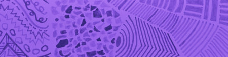 Abstract Ethnic Element. Banner Geometric Shapes. Ornaments Greek. Violet Artistic Abstraction....
