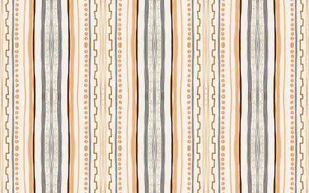 Seamless Aztec Print. Vintage Ikat Chevron. Orange American Wallpaper with Art Rhombuses. Aztec...