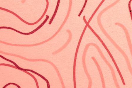 Doodle Scribble. Gradient Line Texture. Orange Chaotic Scrawl. Graffiti Wall. Red Contemporary Art....