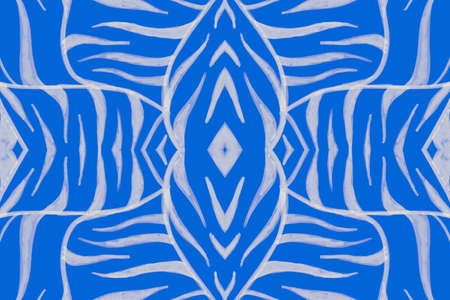 Seamless Animal Skin. White Wildlife Wallpaper. Fashion Wild Texture. Watercolor Safari Fabric. Blue Zebra Skin. Seamless African Background. Fashion Wild Ornament. Tiger Skin. African Wallpaper.の写真素材