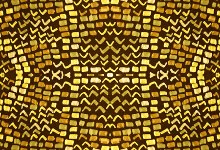 Seamless Camouflage Snake Design. Yellow, Brown and Gold. Exotic Fashion Wallpaper. Serpent or...