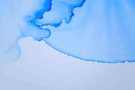 Marble with Watercolor Spots. White Color Oil Design. Sophisticated Flow Art. Abstract Illustration. Sophisticated Fluid Art. Blue Creative Background. Green Sophisticated Flow Wave.の写真素材