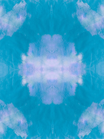 Seamless Teal Tie Dye Batik Texture. Watercolour Abstract Pattern. Artistic Paint Surface. Grunge...