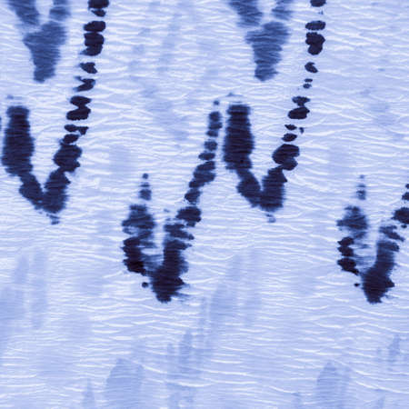 Blue Indigo Ikad Pattern. Tie-Dye Background. Abstract Paint Aquarel Spots. Dirty Paper Texture. Ogee Pattern. Tie Dye Batik Style. Water Color Paint Fabric. Blue Indigo Crumpled Texture.の写真素材