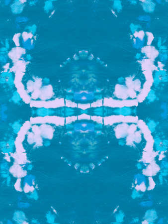 Seamless Teal Tie Dye Print Shibori. Ethnic Swimwear Design. Painted Wallpaper. Grunge Acrylic Splatter. Dyed Texture Shibori. Watercolour Abstract Pattern. Ink Hand Drawing.の写真素材