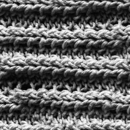 Grey Knitting Seamless. Handmade Holiday Wallpaper. Woolen Wool Design. Abstract Soft Thread. Warm...