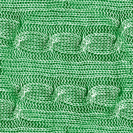 Seamless Organic Knit Sweater. Abstract Wool Texture. Handmade Holiday Background. Green Weave...