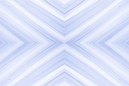Seamless Geometric Zig Zags Pattern. Drawn by Water Stripes Background. Blue and White Abstract Diamonds. Geometric Zigzags. Aztec Border. Watercolor Textile Print. Geometric Ethnic Pattern.の写真素材
