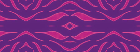 Ethnic Fabric Design. Camouflage Animal Wave Lines. Tiger Fur Ornament. Abstract Zoo Pattern. Seamless Ethnic Print Design. Camouflage Animal Wave Stripes. Purple Ethnic Texture Design.の写真素材