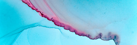 Marble Abstract Art. Underwater Background. Organic Alcohol Inks Landscape. Contemporary Wave Paint....