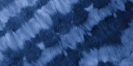 Indigo Tie Dye Stripes. Nautical Abstract Ethnic Design. Night Ink Paint Surface. Clouds Traditional Textile Design. Sea Ink Hand Drawing. Indigo Fabric Pattern.の写真素材