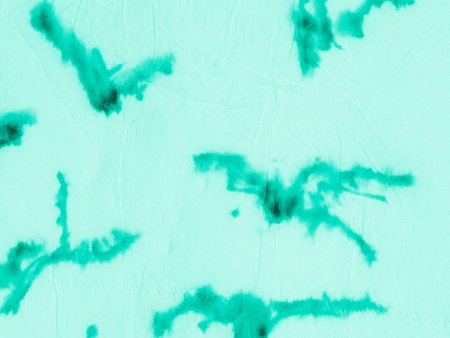 Turquoise Tie Dye Shibori. Watercolor Blots. Painted Wallpaper. Neo Mint Vintage Wrinkled Paper....