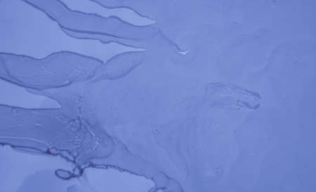Blue Ink Texture. Wave Splatter. Creative Watercolor Flow. Handmade Colour Alcohol Effect. Ink Texture. Abstract Watercolor Splash. Handmade Bright Acrylic Effect. Blue Ink Texture.の写真素材
