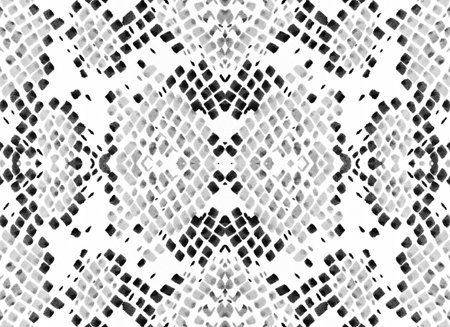 Seamless Predator Pattern. Python Leather Wild Print. Jungle Safari Illustration. Monochrome, Black...