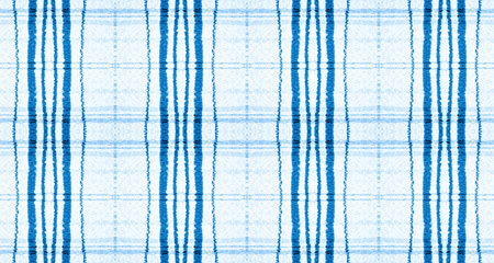 Plaid Fabric Pattern. White and Blue Picnic Texture. Seamless Scotland Kilt. Vintage Textured...