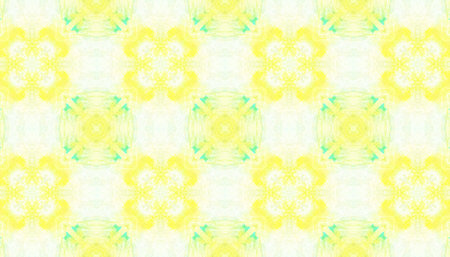 Watercolor Abstract Background. Handdrawn Ethnic Swimwear Design. Yellow, Green and White. Tie Dye...