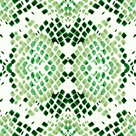 Seamless Predator Pattern. Green Color Rapport. Trendy Safari Wallpaper. Cobra or Serpent Animal...