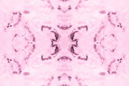 Pink Seamless Dyed Dirty Art Print. Abstract Aquarelle Fabric. Paintbrush Wallpaper. Grunge Wrinkled...