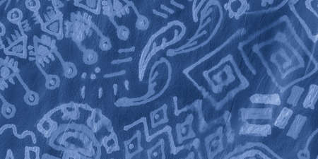 Clouds Flowers Embroidery. Indigo Indian Background. Paisley Ornament. White Batik Indonesia. White Ethnic Flower Design. Indigo Persian Background. Navy Exotic Batik Print.の写真素材