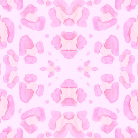 Pink Leopard Border. Elegant Cheetah Art Repeat. Seamless Watercolour Spotted African Wallpaper. Pink Fabric Design. Female Leopard Rapport. Cat Fur Artwork. Japanese Leopard Texture.の写真素材