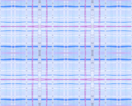 Purple Check Print. Watercolour Tartan Textile. Wool Traditional Stripes for Tweed Print. Seamless...