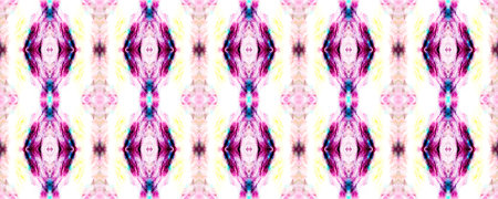 Ancient Geometric Seamless Pattern. Abstract Geometric African Ethnic Ornament. Aquarelle Tie Dye...