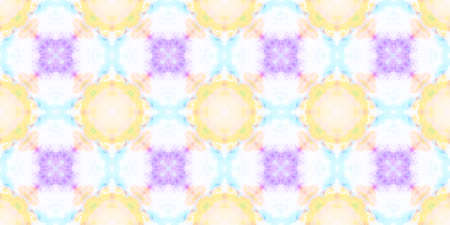 Seamless Watercolor Painting. Artistic Handdrawn Tile Design. Colorful Summer Background. Tie-Dye Boho Abstract Ceramic. Abstract Watercolor Painting.の写真素材