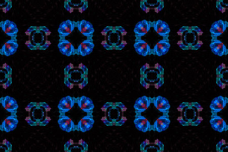 Seamless Ethnic Abstract Design. Rough Abstract Swimwear Design. Azulejos, Green and Blue. Trendy...