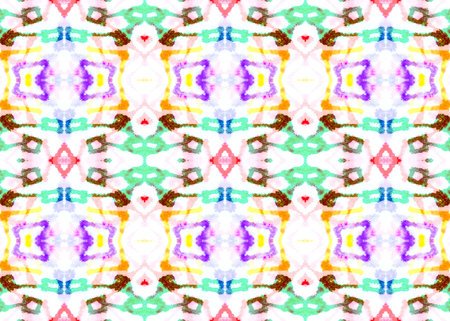 Seamless Tile Ethnic. Abstract Drawn Fabric Design. Multi Colorful Repeat. Artistic Ethnic...