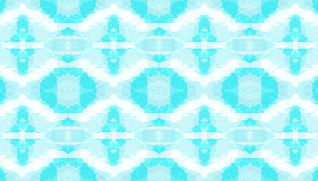 Seamless Zigzag Ikat Print. Aquarelle Painted Tile Design. Ogee Texture. Artistic Ethnic Ornamental Motif Background. Watercolor Zigzag Ikat Pattern.の写真素材