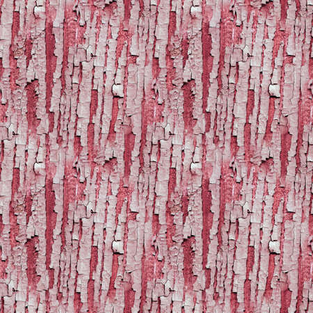 Wood Background Vintage. Worn Broken Surface. Pink Old Poster. Seamless Natural Tree Material. Red Wood Background Vintage. Cracked Weathered Coating. Paint Structure. Grunge Wallpaper.の写真素材