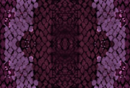 Seamless Snake Texture. Anaconda Leather Wild Print. Trendy Zoo Background. Pink and Black Colors. Grunge Aquarelle Cloth. Watercolor Splatter Snake Texture.の写真素材