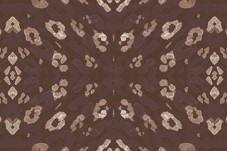 Seamless Leopard Repeat. Brown Cheetah Fur Texture. Watercolour Spotted Safari Wallpaper. Graphic...