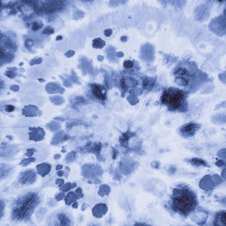 Blue Indigo Tie Die. Grunge Spiral. White Circle Psychedelic. Shirt Vintage Design. Blue Batik Texture. Indigo Tye Dye. White Bohemian Spiral. Print Background. Dyed Texture. Indigo Tie Dye.の写真素材