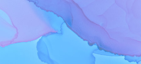 Pink Contemporary Wave Wallpaper. Fashion Ink Stains Pattern. Blue Pastel Flow Design. Contemporary...