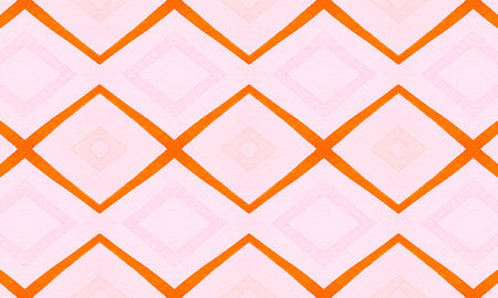 Seamless Pastel Diamond Background. Rose Square Ornament. Geometric Mexican Tile Print. Grunge...