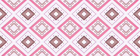 Seamless American Pattern. Purple Ethnic Chevron. Traditional Aztec Design with Brush Paint...
