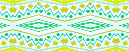 Seamless Tribal Ornament. White African Ethnic Pattern. Brush Paint Native Motif. Geometric...