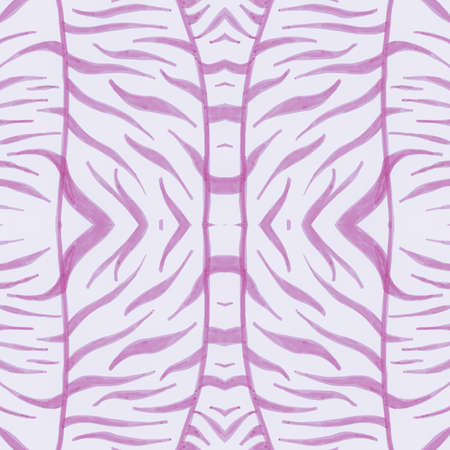 Pink African Print. Watercolor Animal Skin Texture. Pastel Abstract Jungle Wallpaper. Zoo Lines Design. Seamless Zebra Print. White Animal Fur Pattern. Wild Stripes Repeat. Pastel Africa Print.の写真素材