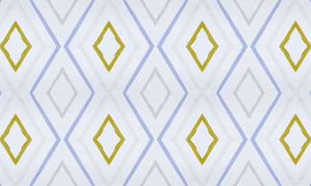 Seamless African Pattern. Watercolour Rhombus Ornament. Ikat Print. Traditional Aztec Textile....
