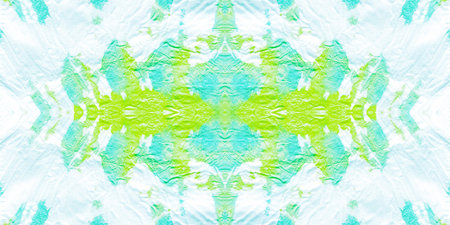 Distress Paper. Grunge Crumpled Material. Handmade Gouache Effect. Blue and Green Colors....