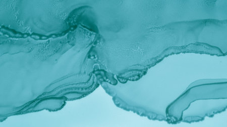 Watercolor Wave Background. Green Pastel Fluid Liquid. Blue Ocean Gradient Abstraction. Pastel Fluid...