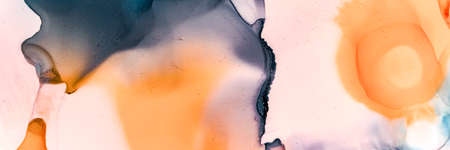 Pigment Abstract Art. Nautical Illustration. Marin Alcohol Ink Landscape. Sophisticated Flow Paint. Sea Abstract Art. Teal Underwater Background. Alcohol Inks Pattern. Water Abstract Art.の写真素材