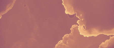 Gold Background. Orange Volcanic Paint. Red Art Hot Brass Abstraction. Brown Rock Artistic Fire. Ink Golden Marble. Art Hot Bronze Abstraction. Red Glitter Effect. Ink Golden Texture.の写真素材