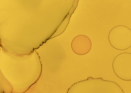 Black and Yellow Abstract Marble Pattern. Gold Fluid Background. Watercolor Liquid Design. Creative...