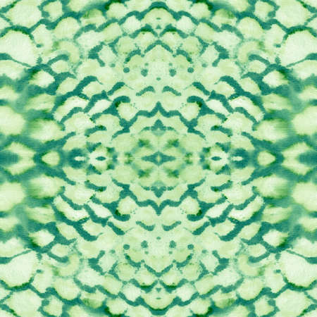 Seamless Cobra Pattern. Green Color Rapport. Wild Zoo Illustration. Cobra or Serpent Animal Print. Aquarelle Painted Snake. Cobra Watercolor Pattern.の写真素材